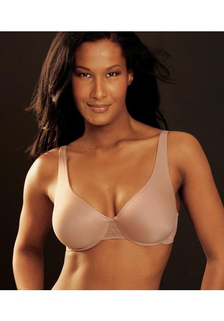 NUANCE T-Shirt-BH - Weiß+nougat Sheego