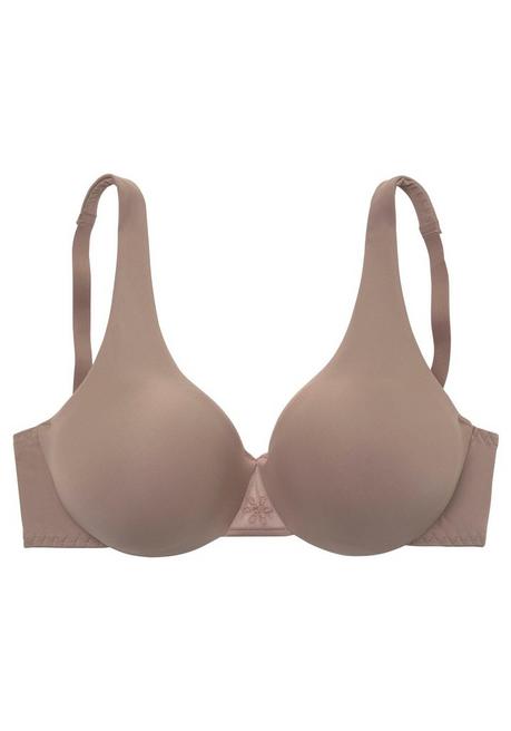 NUANCE T-Shirt-BH - Weiß+nougat Sheego