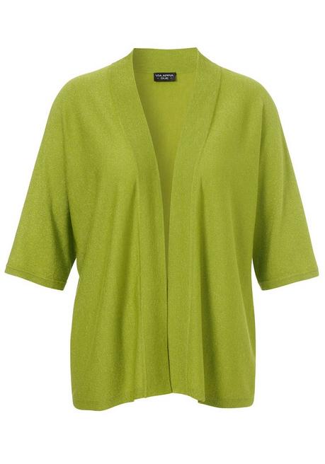 VIA APPIA DUE Offener Cardigan mit Glitzerfaden und 3/4-Arm - hellgrün sheego