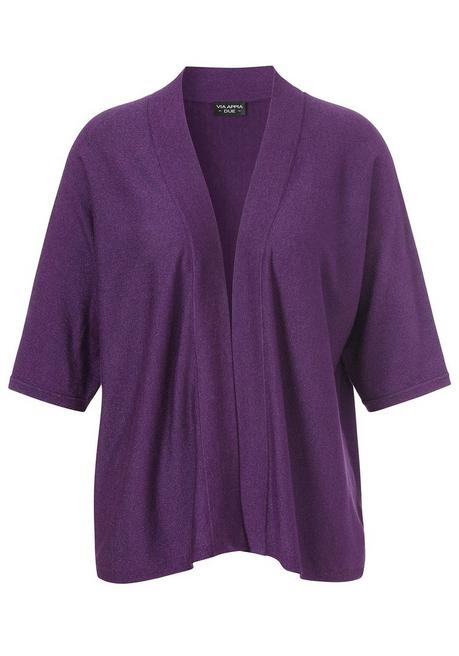 VIA APPIA DUE Offener Cardigan Mit Glitzerfaden Und 3/4-Arm - Lila Sheego