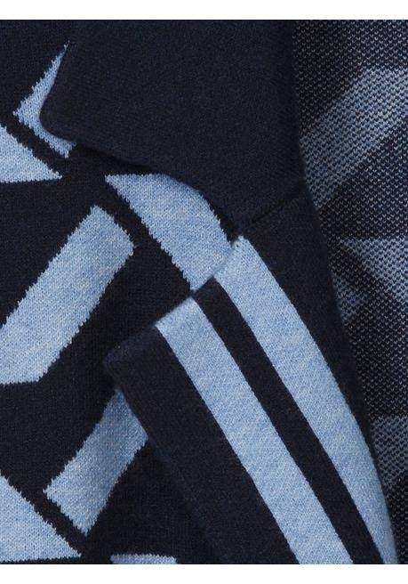 VIA APPIA DUE Offener Strickmantel Im Jacquardmuster - Indigo Gemustert Sheego