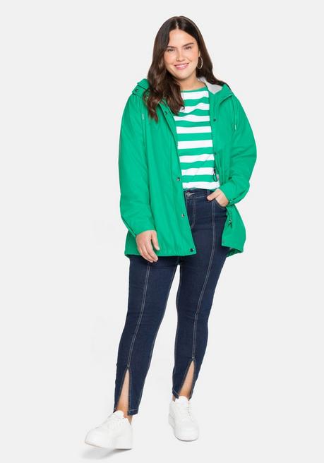 Sheego Outdoorjacke Mit Jerseyfutter, Wasserabweisend - Blattgrün Sheego