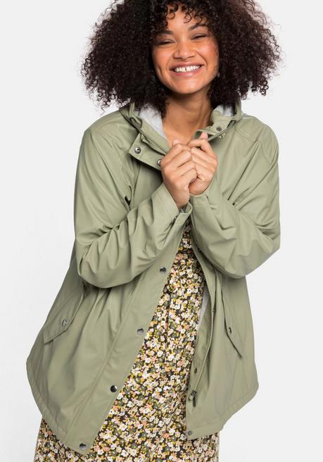 Sheego Outdoorjacke Mit Jerseyfutter, Wasserabweisend - Hellkhaki Sheego