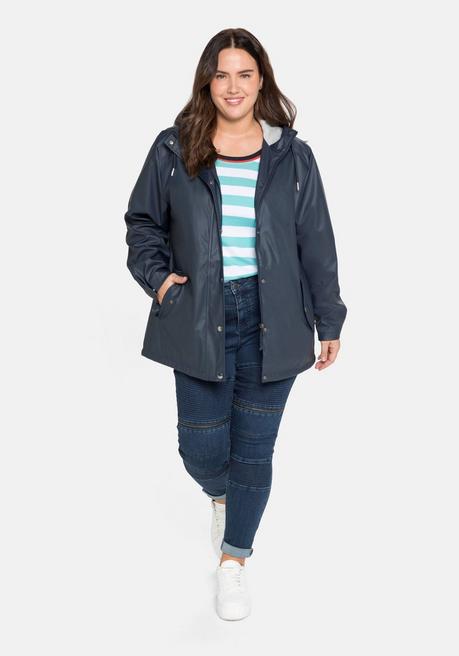 Sheego Outdoorjacke Mit Jerseyfutter, Wasserabweisend - Nachtblau Sheego