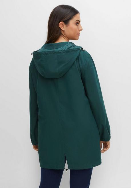 Sheego Outdoorjacke Mit Kapuze, Im Oversized-Schnitt - Tiefgrün Sheego