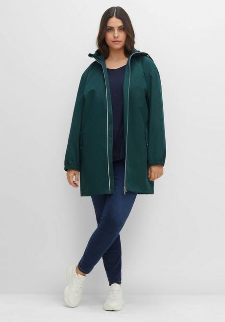 Sheego Outdoorjacke Mit Kapuze, Im Oversized-Schnitt - Tiefgrün Sheego