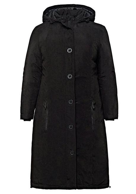 Sheego Outdoormantel Mit Gesteppter Innenseite - Schwarz Sheego