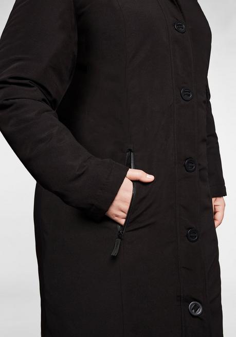 Sheego Outdoormantel Mit Gesteppter Innenseite - Schwarz Sheego