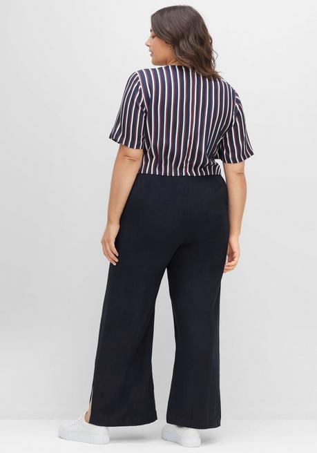 Sheego Overall Im 2-in-1-Look, In Wickeloptik - Nachtblau Sheego