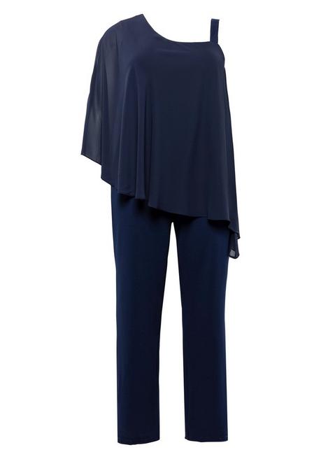 Sheego Overall Im Lagenlook Mit Fledermausärmel - Marine Sheego