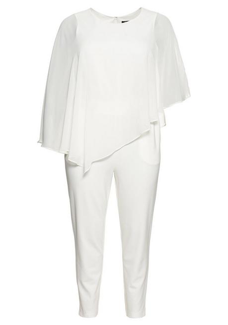 Sheego Overall Im Lagenlook, Mit Fledermausärmeln - Offwhite Sheego