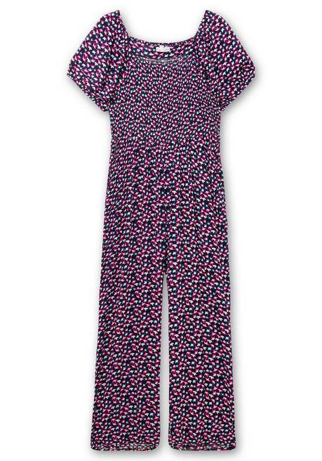 Sheego By Joe Browns Overall Mit Minimalprint, Aus Viskose - Dunkelblau Gemustert Sheego