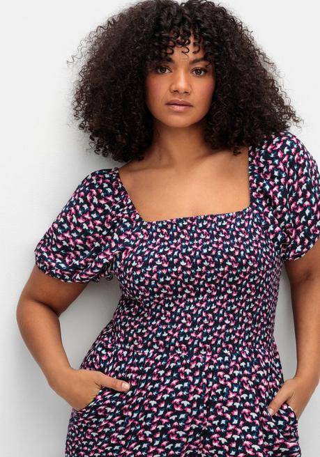 Sheego By Joe Browns Overall Mit Minimalprint, Aus Viskose - Dunkelblau Gemustert Sheego