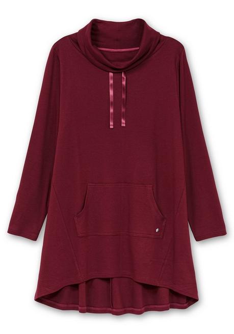 Sheego Oversize-Longshirt Mit Weitem Kragen Und Tunnelzug - Weinrot Sheego