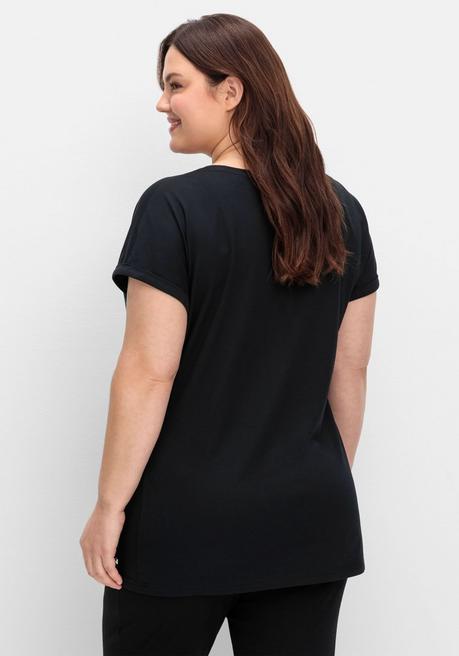 Sheego Oversize-Shirt In Colourblocking-Optik - Tiefgrün Sheego