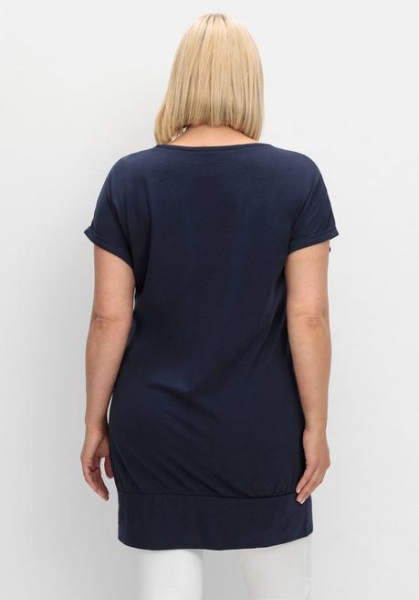 Sheego Oversize-Shirt Mit Breitem Saumbündchen - Marine Sheego