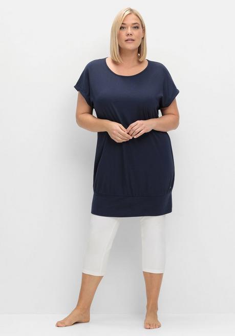 Sheego Oversize-Shirt Mit Breitem Saumbündchen - Marine Sheego