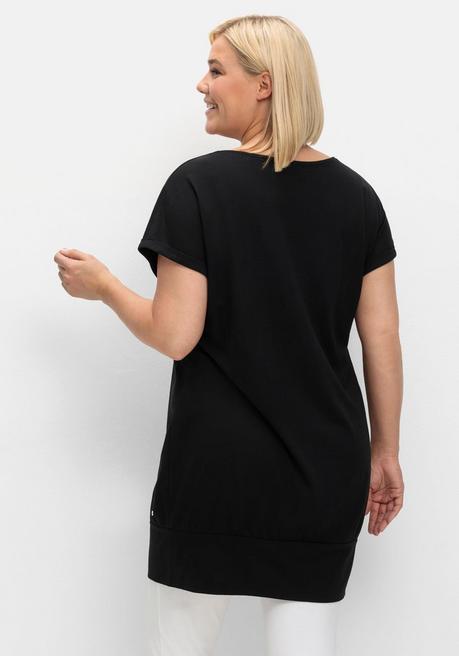 Sheego Oversize-Shirt Mit Breitem Saumbündchen - Schwarz Sheego
