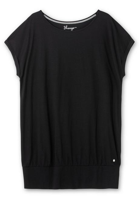 Sheego Oversize-Shirt Mit Breitem Saumbündchen - Schwarz Sheego