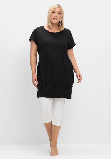 Sheego Oversize-Shirt Mit Breitem Saumbündchen - Schwarz Sheego