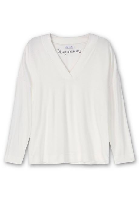 Sheego By Joe Browns Oversize-Sweatshirt Mit Stickerei Hinten - Offwhite Sheego