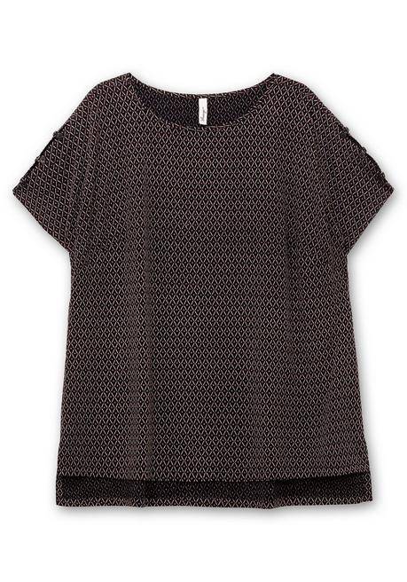 Sheego Oversize-Tunika Mit Cut-outs An Den Ärmeln - Schwarz Gemustert Sheego