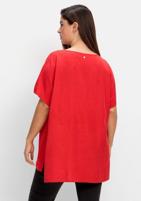 Sheego Oversize-Tunika Mit Geschlitztem Ärmel - Rot Sheego