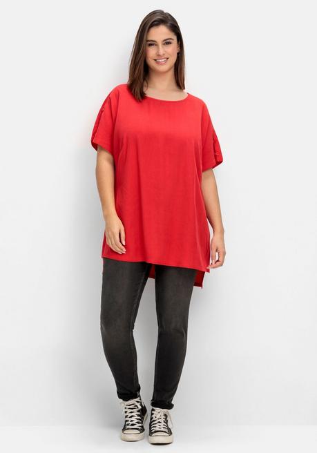 Sheego Oversize-Tunika Mit Geschlitztem Ärmel - Rot Sheego