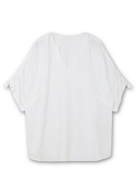 Creation L Oversize-Tunika Mit Raffung An Den Ärmeln - Weiß Sheego