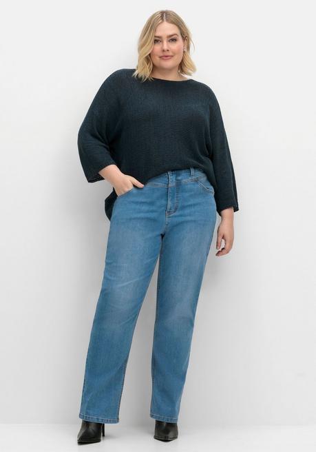 Sheego Oversized-Pullover Mit 3/4-Arm, Aus Bändchengarn - Nachtblau Sheego