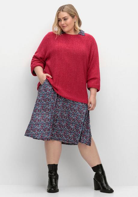 Sheego Oversized-Pullover Mit 3/4-Arm, Aus Bändchengarn - Orchidee Sheego