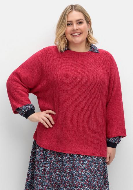 Sheego Oversized-Pullover Mit 3/4-Arm, Aus Bändchengarn - Orchidee Sheego
