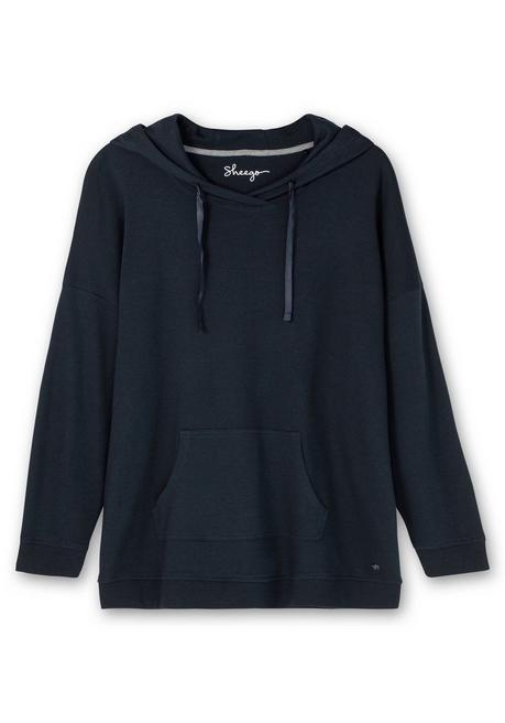 Sheego Oversizedshirt Mit Kapuze Und Kängurutasche - Nachtblau Sheego