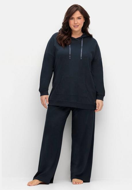 Sheego Oversizedshirt Mit Kapuze Und Kängurutasche - Nachtblau Sheego