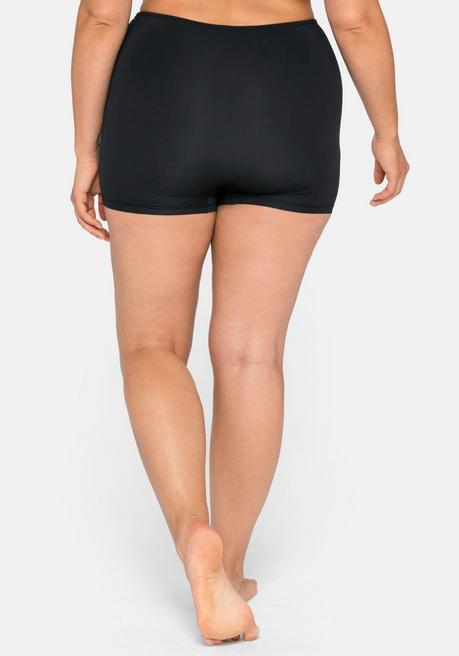 Sheego Panty Im High-Waist-Schnitt, Mit Kurzem Bein - Schwarz Sheego