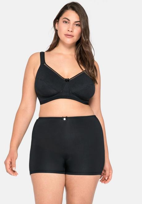 Sheego Panty Im High-Waist-Schnitt, Mit Kurzem Bein - Schwarz Sheego