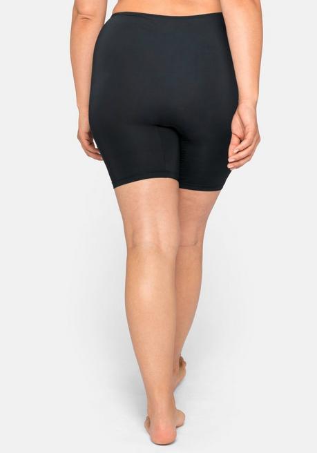 Sheego Panty Im High-Waist-Schnitt Mit Langem Bein, Microfaser - Schwarz Sheego