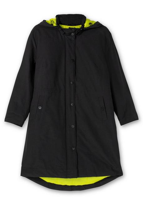 Sheego Parka Mit Kontrastfutter, Wasserabweisend - Schwarz Sheego