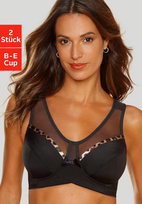 PETITE FLEUR Entlastungs-BH - schwarz+braun sheego