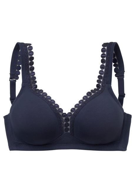 PETITE FLEUR Soft-BH - Weiß+marine Sheego