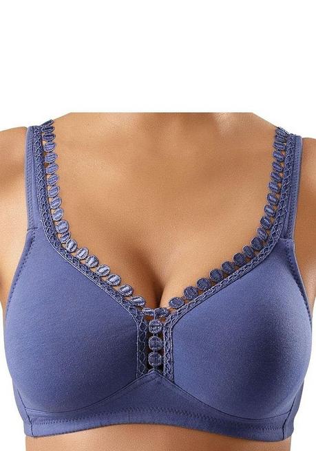 PETITE FLEUR Soft-BH - weiß+marine sheego