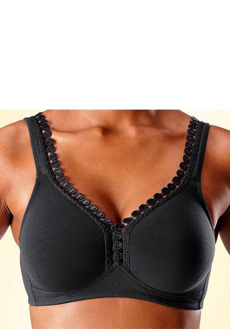 PETITE FLEUR Soft-BH - Weiß+schwarz Sheego