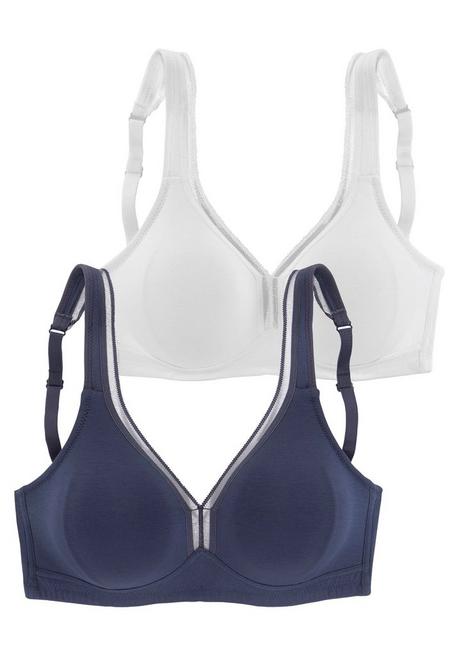 PETITE FLEUR T-Shirt-BH - Marine+weiß Sheego