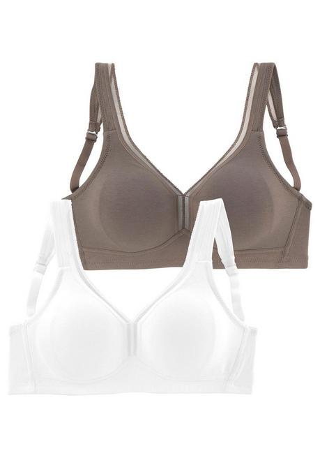 PETITE FLEUR T-Shirt-BH - Taupe+weiß Sheego