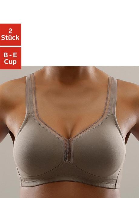 PETITE FLEUR T-Shirt-BH - Taupe+weiß Sheego