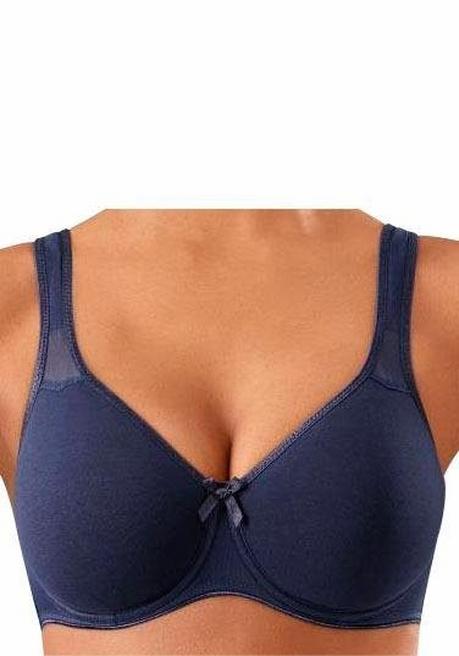 PETITE FLEUR T-Shirt-BH - Weiß+marine Sheego