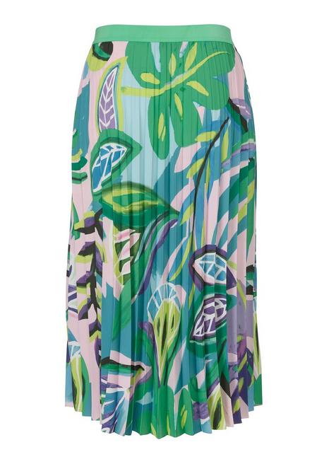 VIA APPIA DUE Plisseerock In Maxilänge, Mit Blumendruck - Tiefgrün Gemustert Sheego