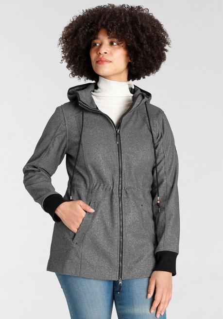 Polarino Kapuzenfleecejacke - anthrazit sheego