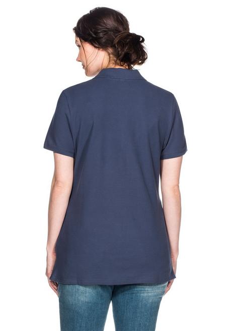 Sheego Poloshirt Mit Kurzem Arm, In Piqué-Qualität - Jeansblau Sheego
