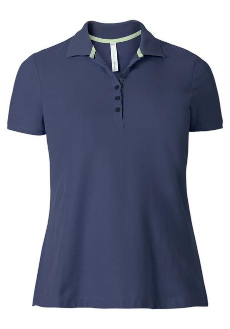 Sheego Poloshirt Mit Kurzem Arm, In Piqué-Qualität - Jeansblau Sheego